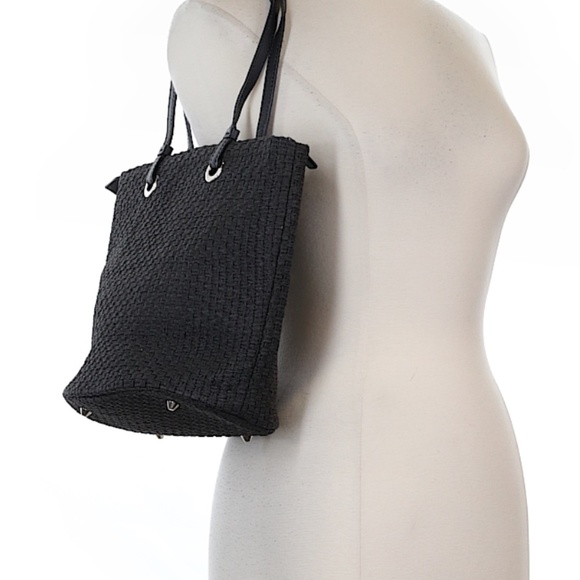 Talbots Black Pebbled Leather Hobo Shoulder Purse Handbag  TALBOTS black woven zipper top shoulder bag main image 1